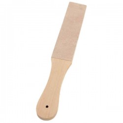 Wood Handle Leather Sharpening Strop for Razors Knives Polish Compound