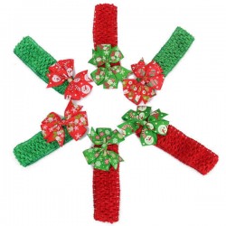 Xmas Baby Girl Christmas Bowknot Headbrand Hair Band Head Wear Accessories