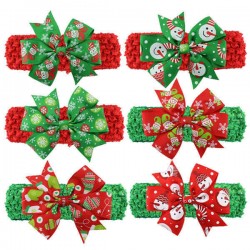 Xmas Baby Girl Christmas Bowknot Headbrand Hair Band Head Wear Accessories