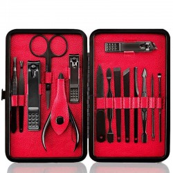 Y.F.M® 15pcs Nail Clipper Manicure Pedicure Set Earpick Grooming Pedicure Kit Portable