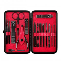 Y.F.M® 16pcs Portable Nail Clipper Manicure Pedicure Set Earpick Pedicure Kit