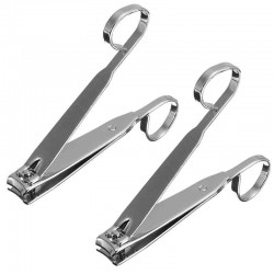 Y.F.M® 2pcs Portable Carbon Steel Nail Clipper Cutter Cleaner Fingernail Toenail Manicure Pedicure Tools