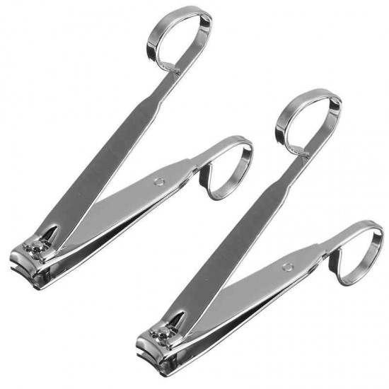 Y.F.M® 2pcs Portable Carbon Steel Nail Clipper Cutter Cleaner Fingernail Toenail Manicure Pedicure Tools