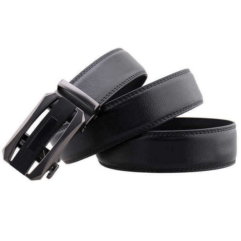 125CM-Second-Layer-Cowhide-Leather-Business-Alloy-Automatic-Buckle-Belt-Balck-Brown-1400544