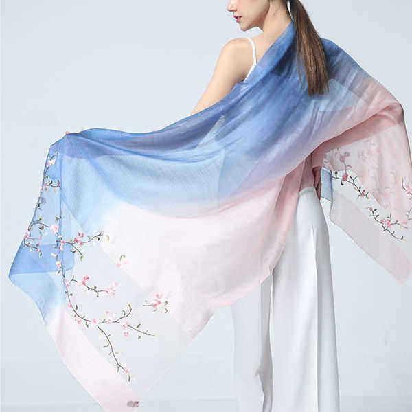 190cm-Women-Flower-Embroidered-Silk-Scarves-Soft-Long-Scarf-Beach-Shawls-1188274