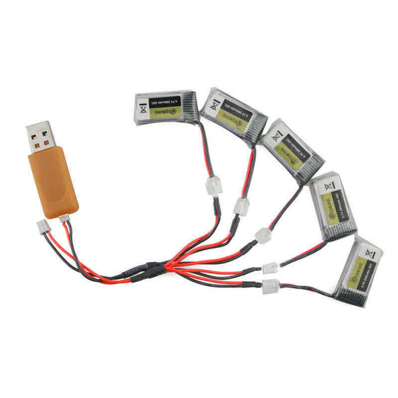 5PCS-37V-260MAH-45C-Lipo-Battery-USB-Charger-Set-for-Eachine-E010-E010C-E011-E011C-E013-JJRC-H67-1205884
