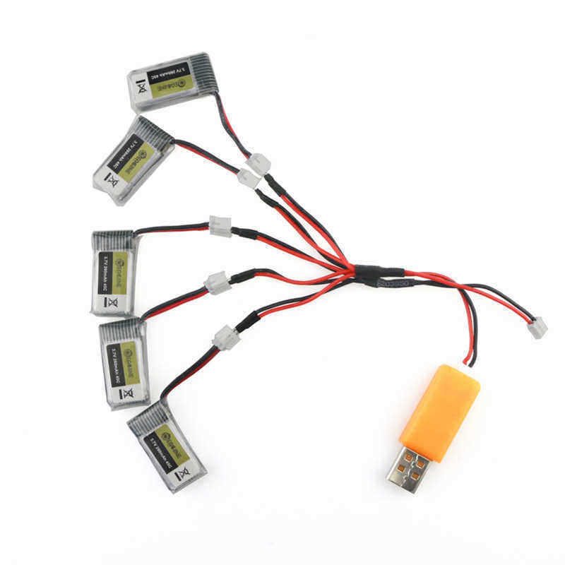 5PCS-37V-260MAH-45C-Lipo-Battery-USB-Charger-Set-for-Eachine-E010-E010C-E011-E011C-E013-JJRC-H67-1205884
