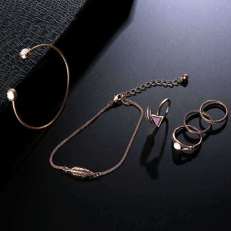 6-PCS-of-Arrow-Rings-Feather-Chain-Crystal-Bracelets-Jewelry-Set-1147512