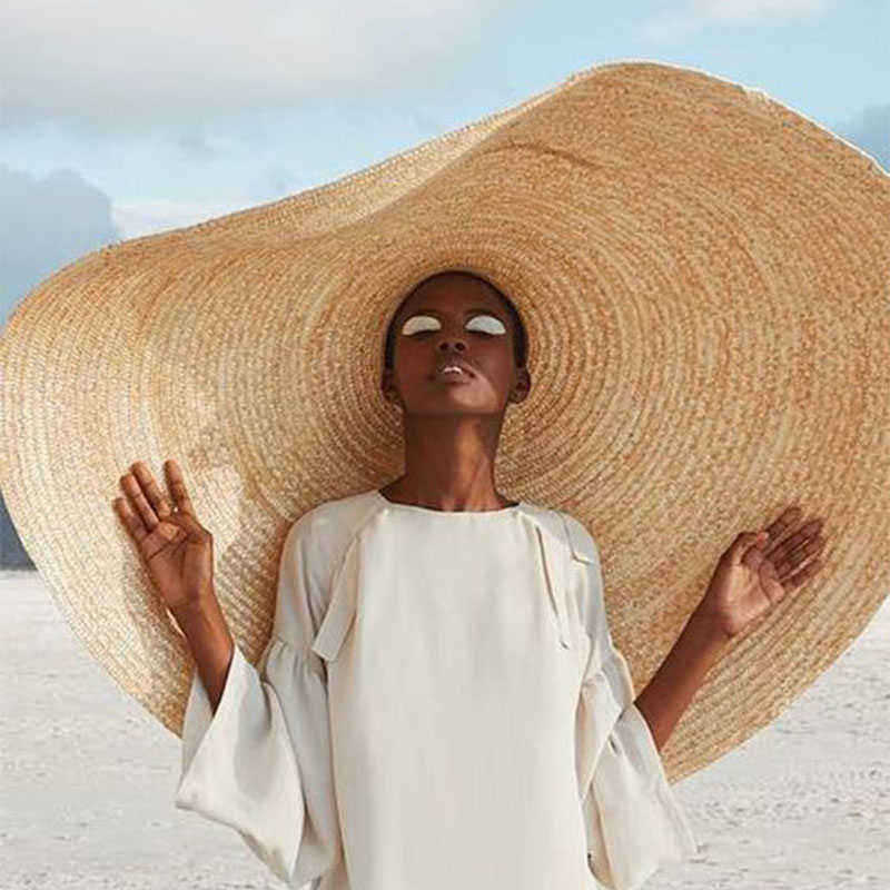 80cm-Super-Large-Visor-Hat-Travel-Holiday-Seaside-Sunscreen-Folding-Beach-Straw-Hat-1532090