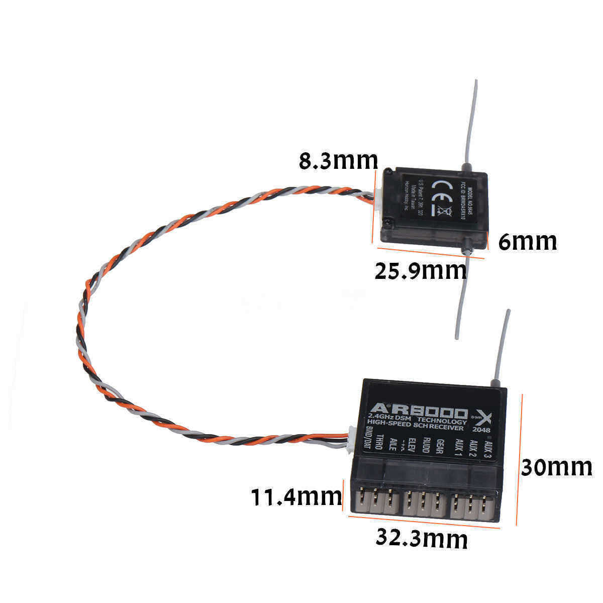 AR8000-24GHz-8CH-High-Speed-Mini-Receiver-Support-DSM2-DSMX-For-Spektrum-DX7s-DX8-DX9-Satellite-1431169