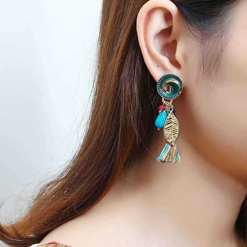 Bohemian-Earrings-Rainbow-Tassel-Leaf-Pendant-Conch-Charm-Exquisite-Gold-Plated-Boho-for-Women-1179448