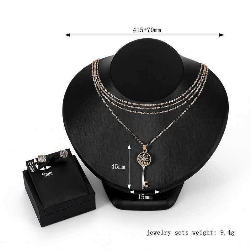 Classic-Key-Pendant-Chain-Multilayer-Necklaces-Dazzling-Rhinestone-Earrings-Jewelry-Set-1287950