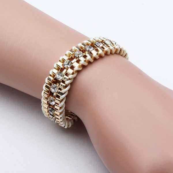 Crystal-Rhinestone-Geometric-Link-Chain-Rope-Weave-Charm-Bracelet-966729