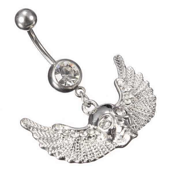 Crystal-Skull-Wings-Navel-Belly-Button-Ring-Piercing-Body-Jewelry-973736