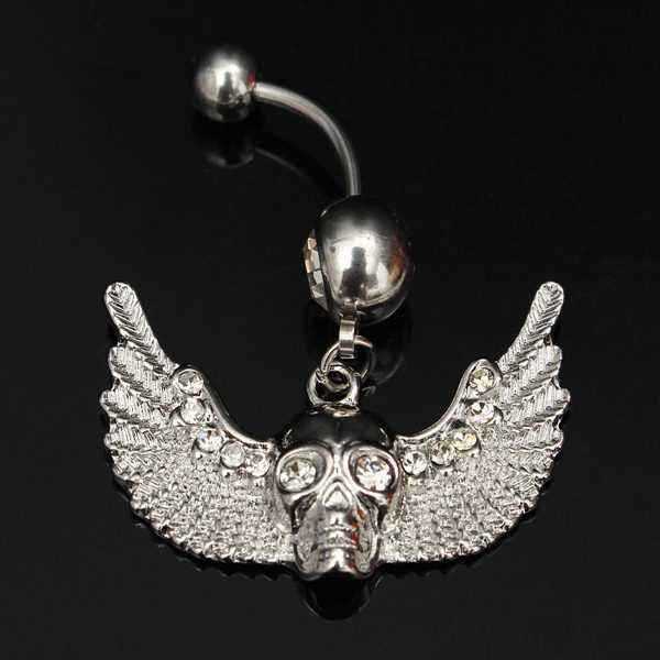 Crystal-Skull-Wings-Navel-Belly-Button-Ring-Piercing-Body-Jewelry-973736