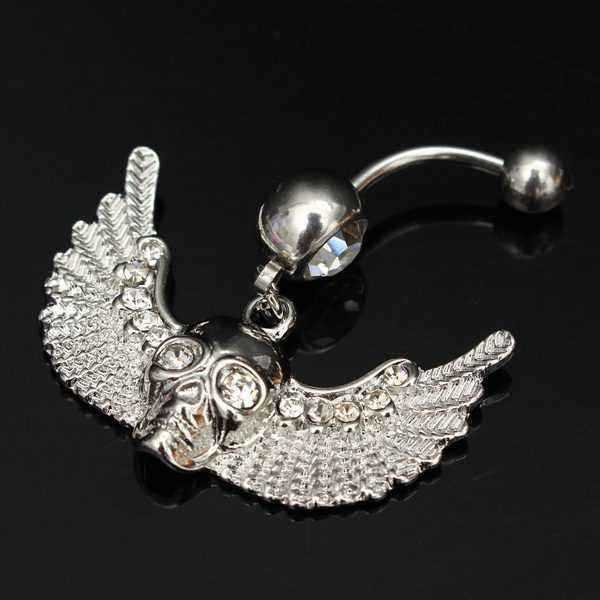 Crystal-Skull-Wings-Navel-Belly-Button-Ring-Piercing-Body-Jewelry-973736