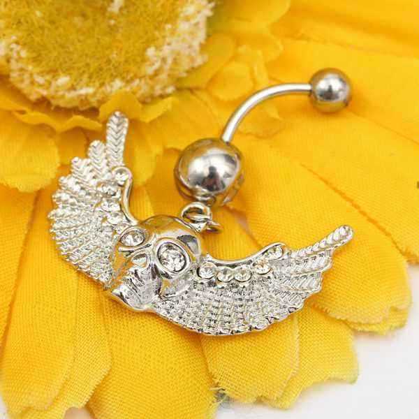 Crystal-Skull-Wings-Navel-Belly-Button-Ring-Piercing-Body-Jewelry-973736