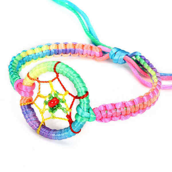 Cute-Colorful-Leather-Indian-DreamampCatcher-Bracelet-Adjustable-943712