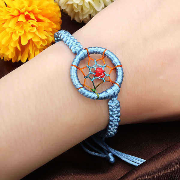 Cute-Colorful-Leather-Indian-DreamampCatcher-Bracelet-Adjustable-943712