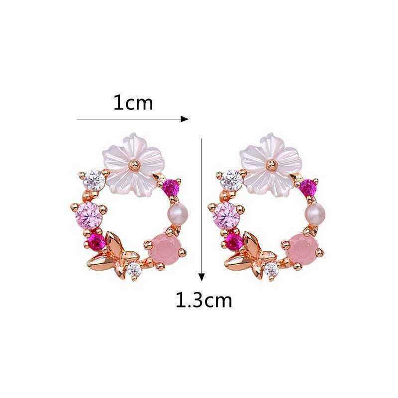 Cute-Womens-Stud-Earring-925-Sterling-Silver-Needle-Shell-Flower-Butterfly-Zirconia-Earrings-1300329