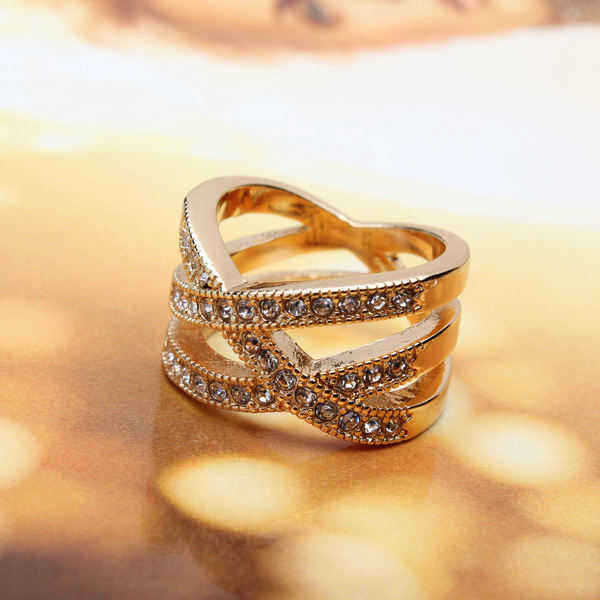 Double-Cross-Austrian-Crystal-Women-Ring-18K-Rose-Gold-Plated-956723