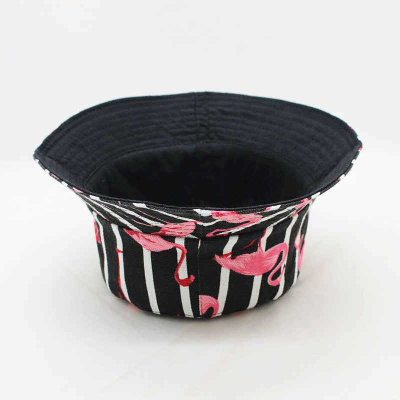 Double-sided-Striped-Flamingo-Pattern-Cap-Summer-Outdoor-Sunscreen-Visor-Fisherman-Bucket-Hat-1495517
