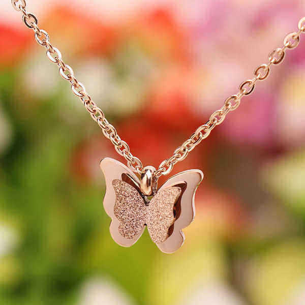 Elegant-Frosted-Double-Layer-Butterfly-Pendant-Necklace-Jewelry-1055689