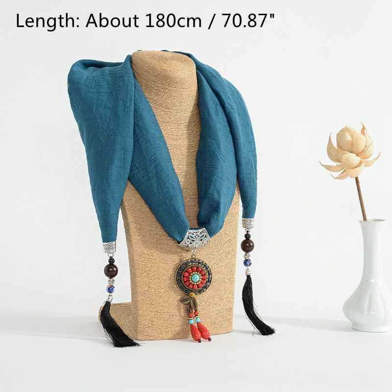 Ethnic-Turquoise-Necklace-Cotton-Scarf-Bohemian-Flower-Leaf-Tassel-Clothing-Accessories-Gift-1190824