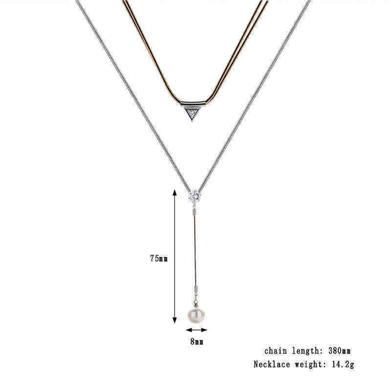 Fashion-Artificial-Pearl-Shiny-Rhinestone-Triangle-Pendant-Double-Layer-Necklace-Jewelry-for-Women-1150906