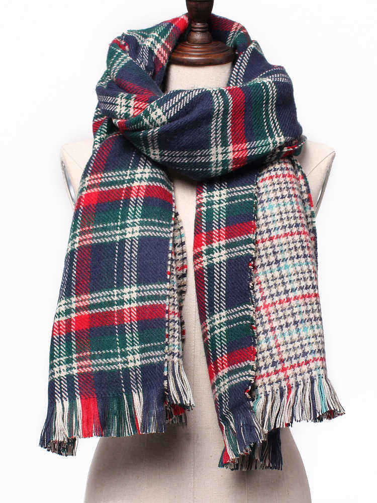 Fashion-Casual-Colorful-Plaid-Double-Faced-Knitted-Tweed-Scarf-Shawl-954616