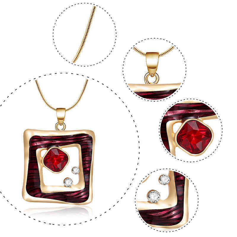 Fashion-Womens-Wedding-Party-Bridal-Jewelry-Set-Red-Crystal-Rhinestones-Necklaces-Stud-Earrings-1289270