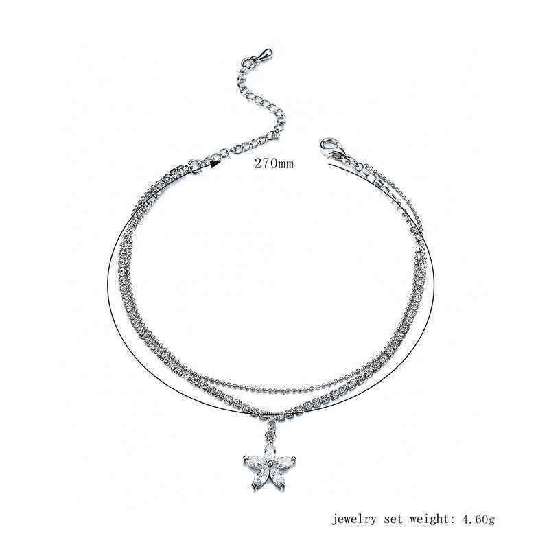 Flower-Pendant-Zircon-Platinum-Plated-Anklet-Double-Layer-Foot-Cup-Chain-1156819