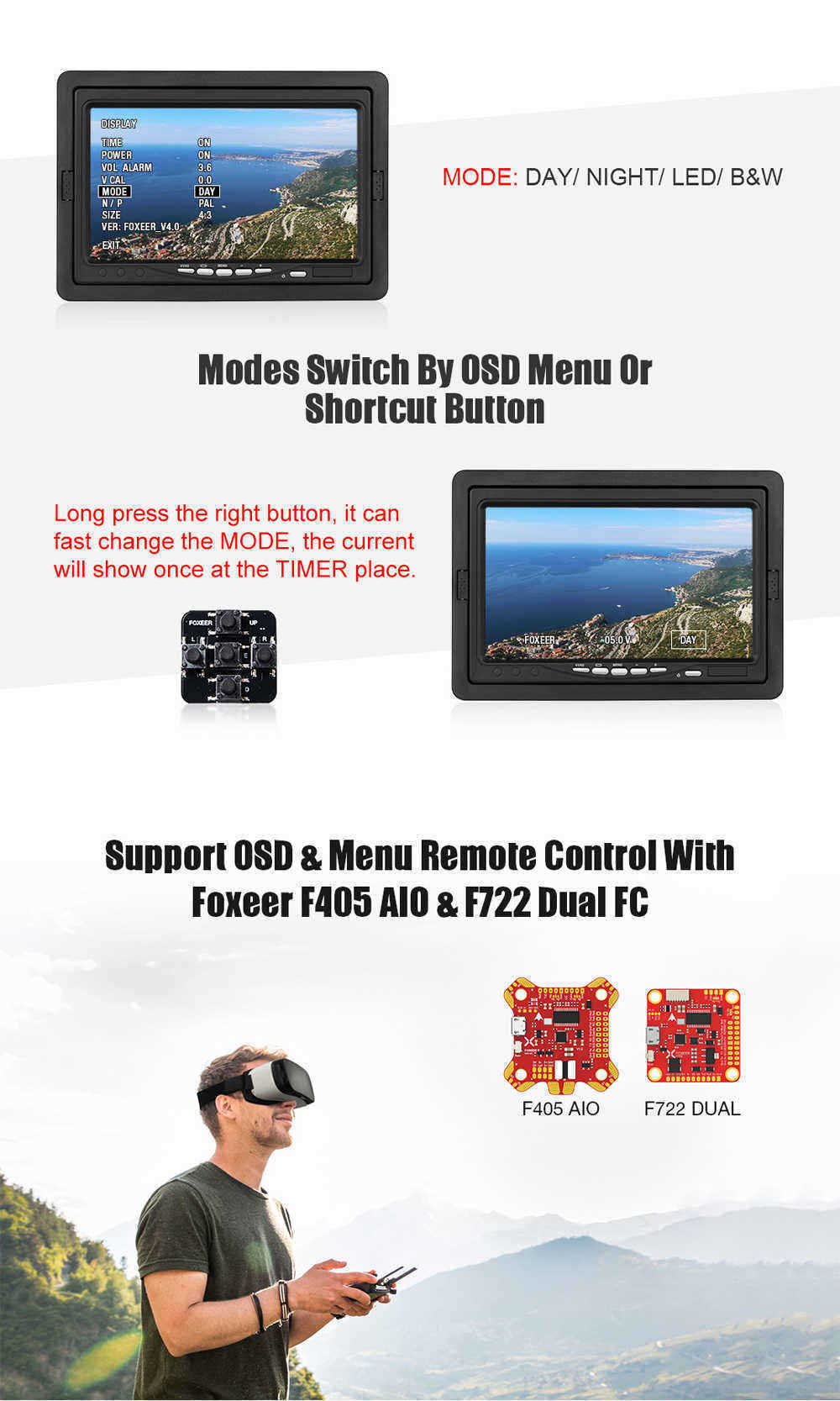 Foxeer-Predator-4-Nano-Super-WDR-4ms-Low-Latency-1000TVL-FPV-Racing-Camera-OSD-43-169-NTSC-PAL-for-R-1529597