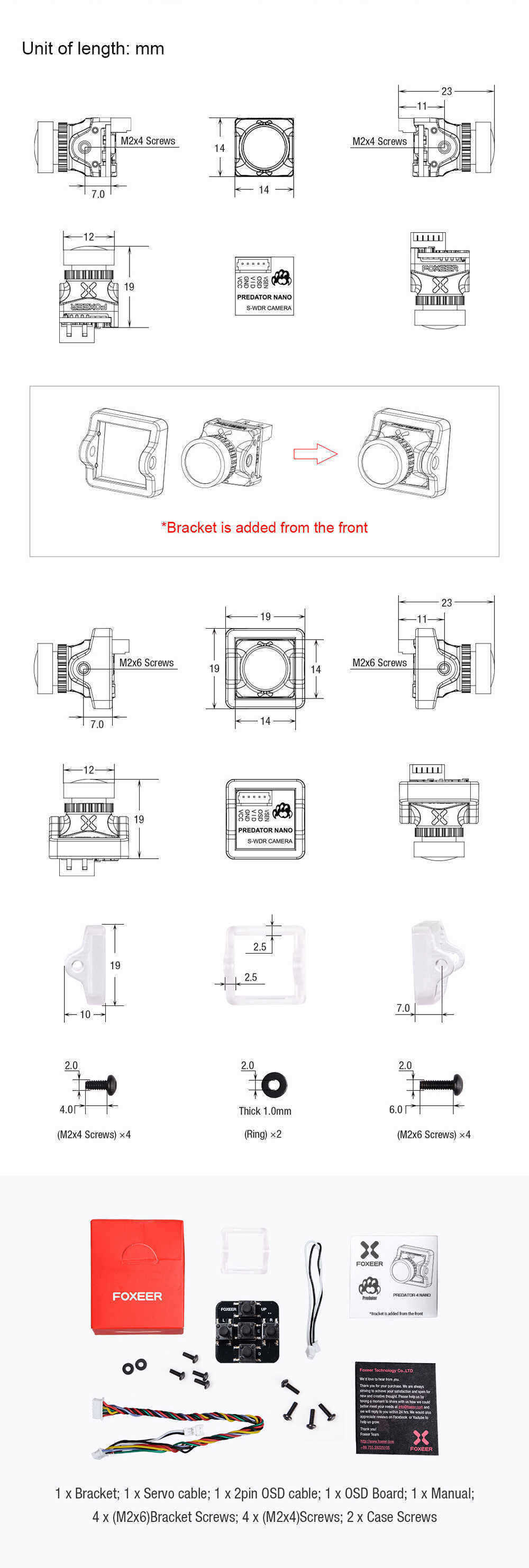 Foxeer-Predator-4-Nano-Super-WDR-4ms-Low-Latency-1000TVL-FPV-Racing-Camera-OSD-43-169-NTSC-PAL-for-R-1529597