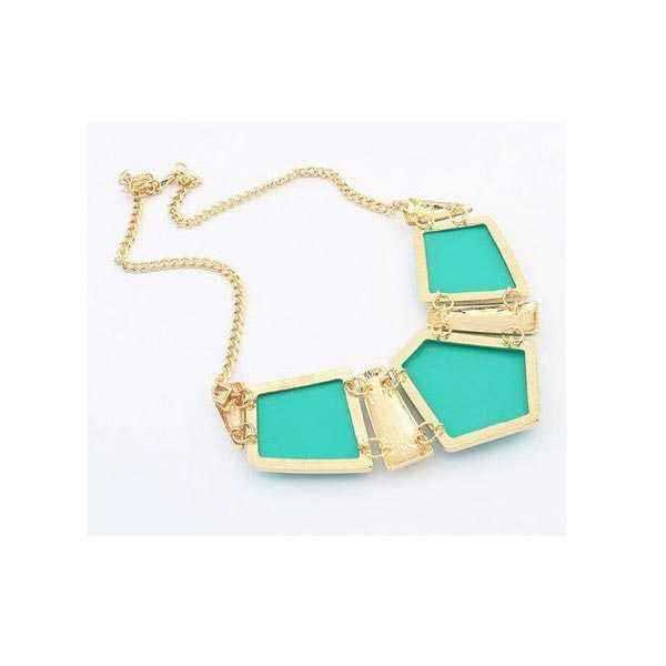 Geometric-Pendant-Statement-Necklace-Gold-Plated-Chain-Choker-928010