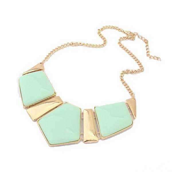 Geometric-Pendant-Statement-Necklace-Gold-Plated-Chain-Choker-928010