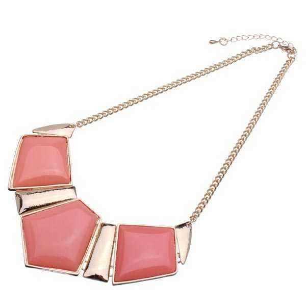 Geometric-Pendant-Statement-Necklace-Gold-Plated-Chain-Choker-928010