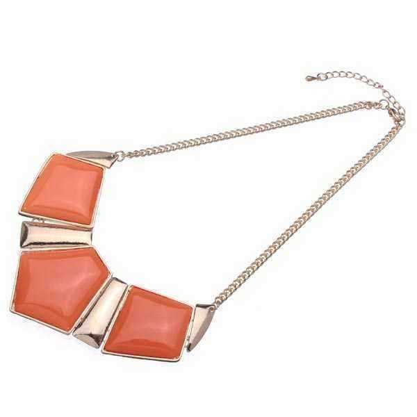 Geometric-Pendant-Statement-Necklace-Gold-Plated-Chain-Choker-928010