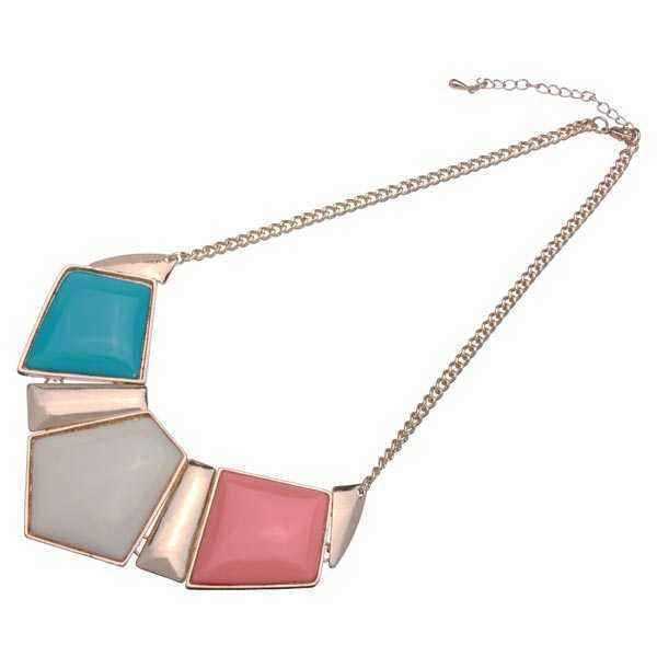 Geometric-Pendant-Statement-Necklace-Gold-Plated-Chain-Choker-928010