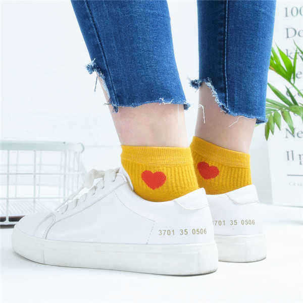 Girls-Women-Cotton-Love-Heart-Socks-Casual-College-Style-Soft-Ankle-Low-Boat-Socks-1128174