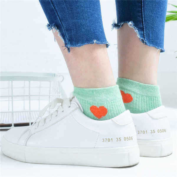 Girls-Women-Cotton-Love-Heart-Socks-Casual-College-Style-Soft-Ankle-Low-Boat-Socks-1128174