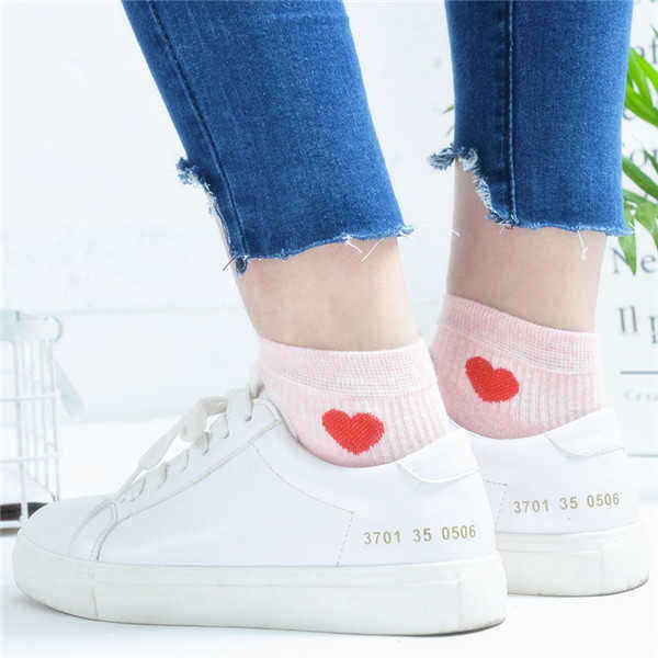 Girls-Women-Cotton-Love-Heart-Socks-Casual-College-Style-Soft-Ankle-Low-Boat-Socks-1128174