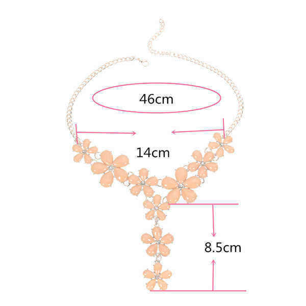 Gold-Plated-Chain-Resin-Flower-Statement-Choker-Necklace-For-Women-993494