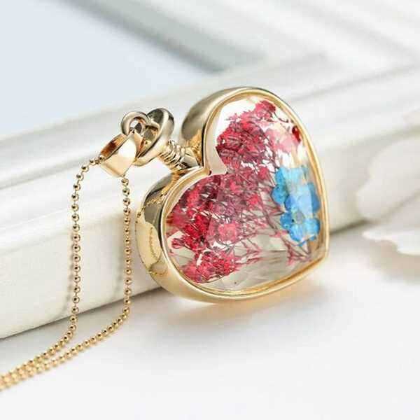 Gold-Plated-Glass-Bottle-Heart-Dry-Flower-Pendant-Necklace-For-Women-994019