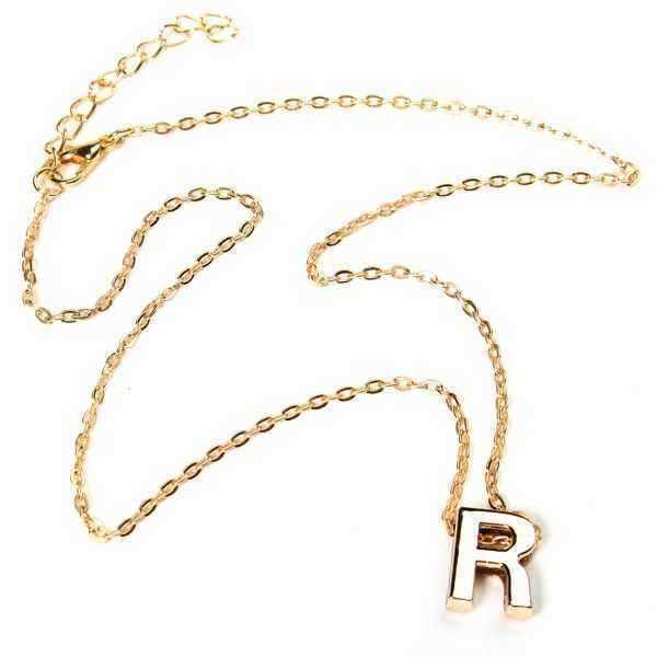 Gold-Plated-Letter-Alphabet-Name-Pendant-Chain-Necklace-Unisex-Jewelry-959751