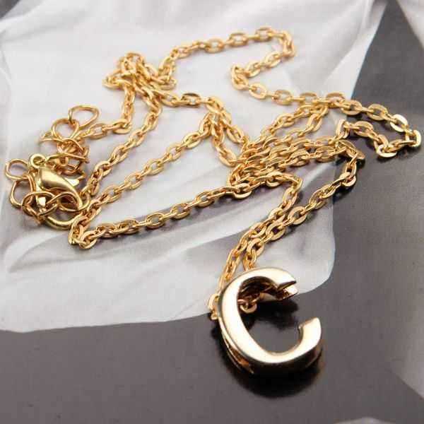 Gold-Plated-Letter-Alphabet-Name-Pendant-Chain-Necklace-Unisex-Jewelry-959751