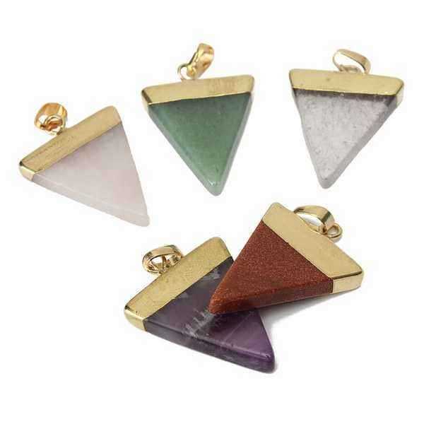 Gold-Plated-Triangle-Natural-Stone-Quartz-Necklace-Pendant-968395