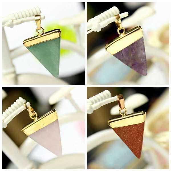 Gold-Plated-Triangle-Natural-Stone-Quartz-Necklace-Pendant-968395