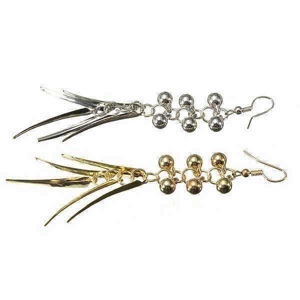 Gold-Silver-Beads-Spike-Rivet-Long-Tassel-Ear-Drop-Earrings-For-Women-956881