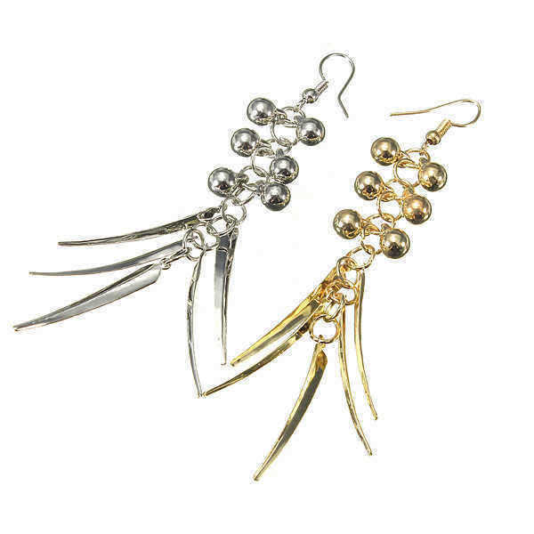 Gold-Silver-Beads-Spike-Rivet-Long-Tassel-Ear-Drop-Earrings-For-Women-956881